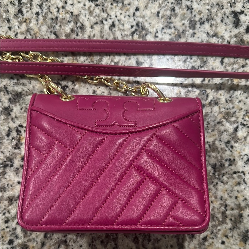 Tory Burch Pink Chevron Quilted Crossbody